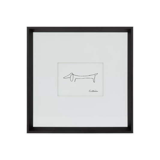 Picasso Dog - Black Wood Framed Art Print