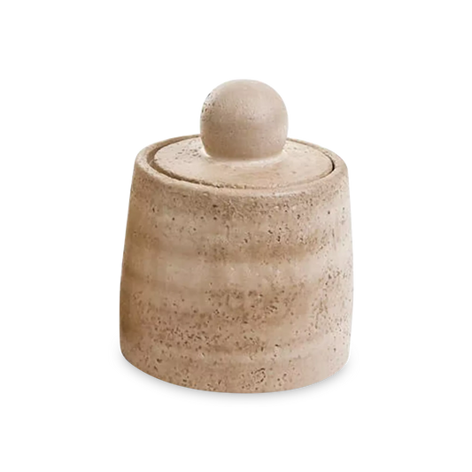 Tino - Travertine-Effect Decorative Jar
