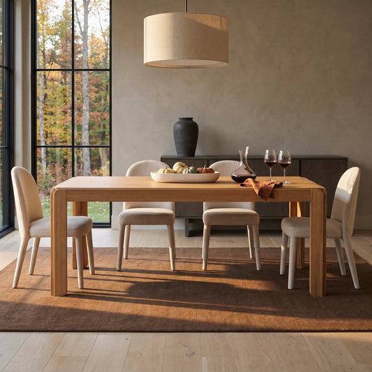Capon - Oak Wood Rectangular Dining Table