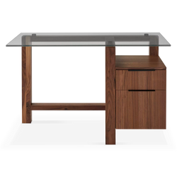 Buro - Walnut Desk with Filing Cabinet by Verbois