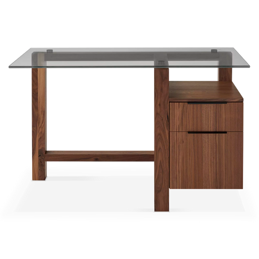 Buro - Walnut Desk with Filing Cabinet by Verbois
