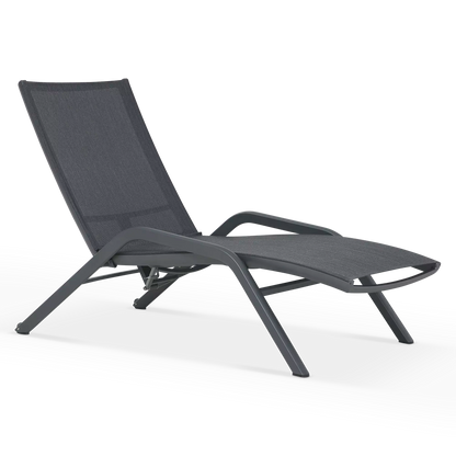 Yolo - Chaise longue extérieure en aluminium par Les Jardins