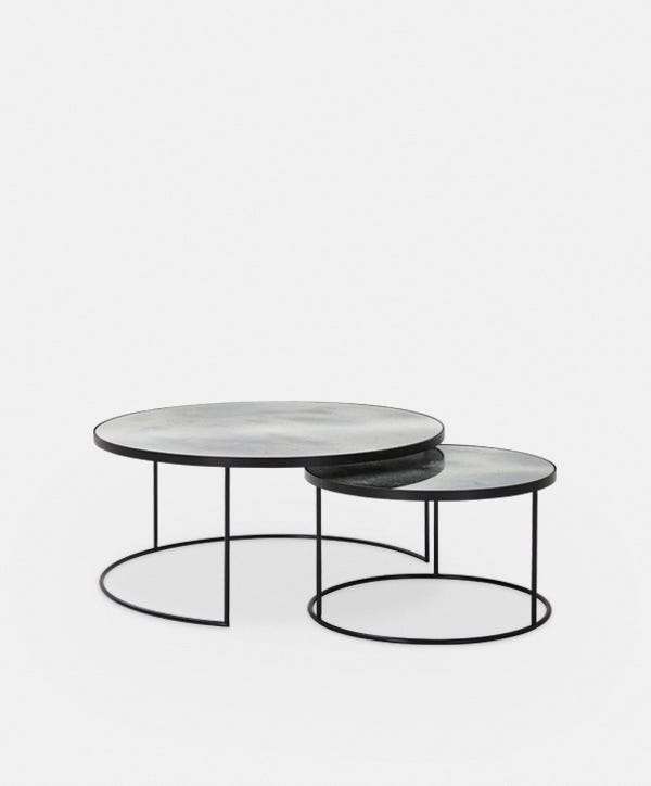 Accra - Nesting Coffee Tables with Mirror Top by Ethnicraft