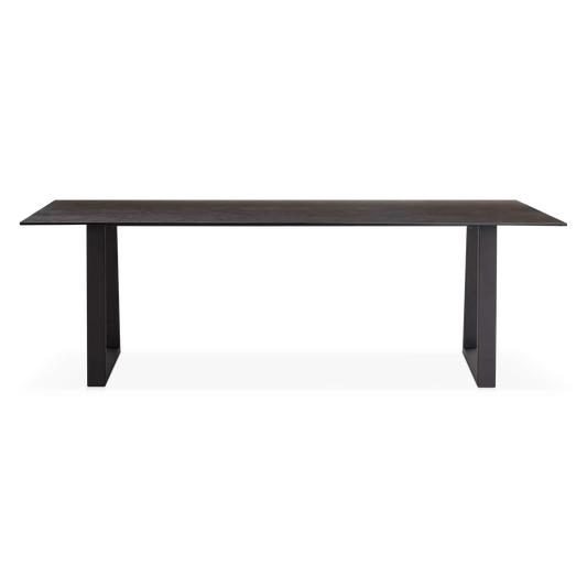 Spinoza - Table de salle à manger avec plateau à effet métal brut