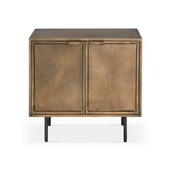 Sunburst - Table de chevet en laiton antique