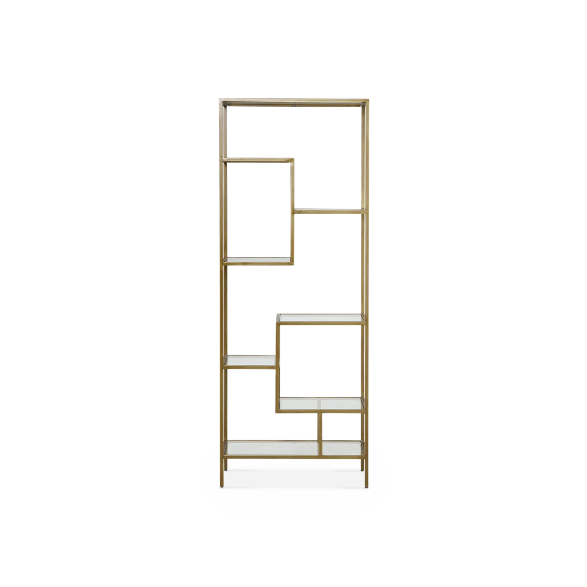 Helena - Antique Bras and Glass Bookshelf