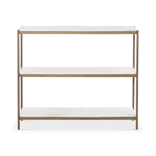 Felix - Antique Brass and Marble Console by Four Hands