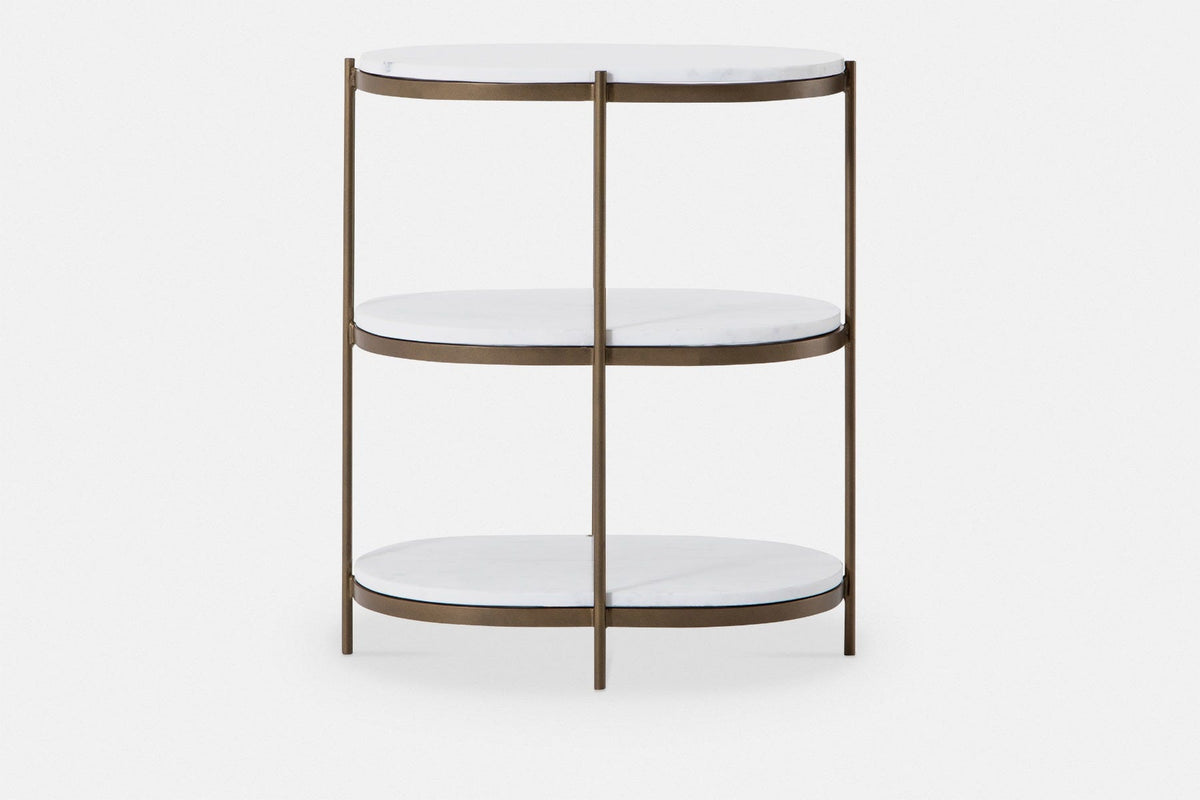 Felix - Table de chevet avec plateaux en marbre par Four Hands