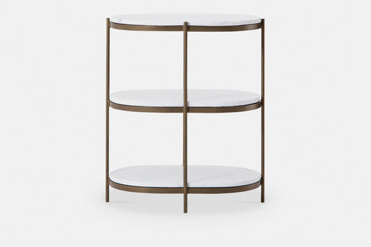 Felix - Table de chevet avec plateaux en marbre par Four Hands