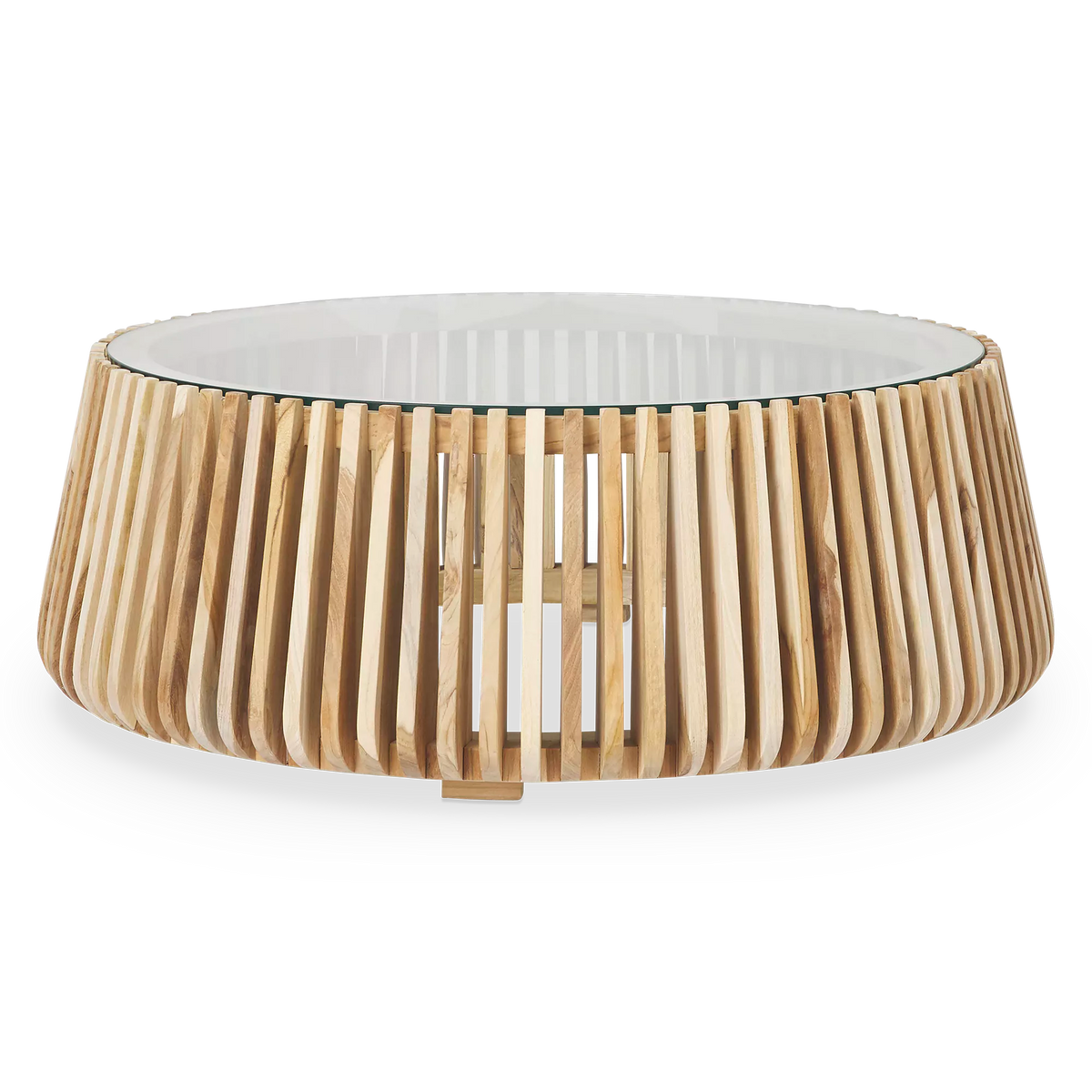 Alder - Table basse en teck et en verre