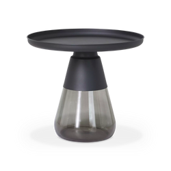 Duverre - Table d’appoint en verre fumé