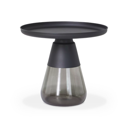 Duverre - Table d’appoint en verre fumé