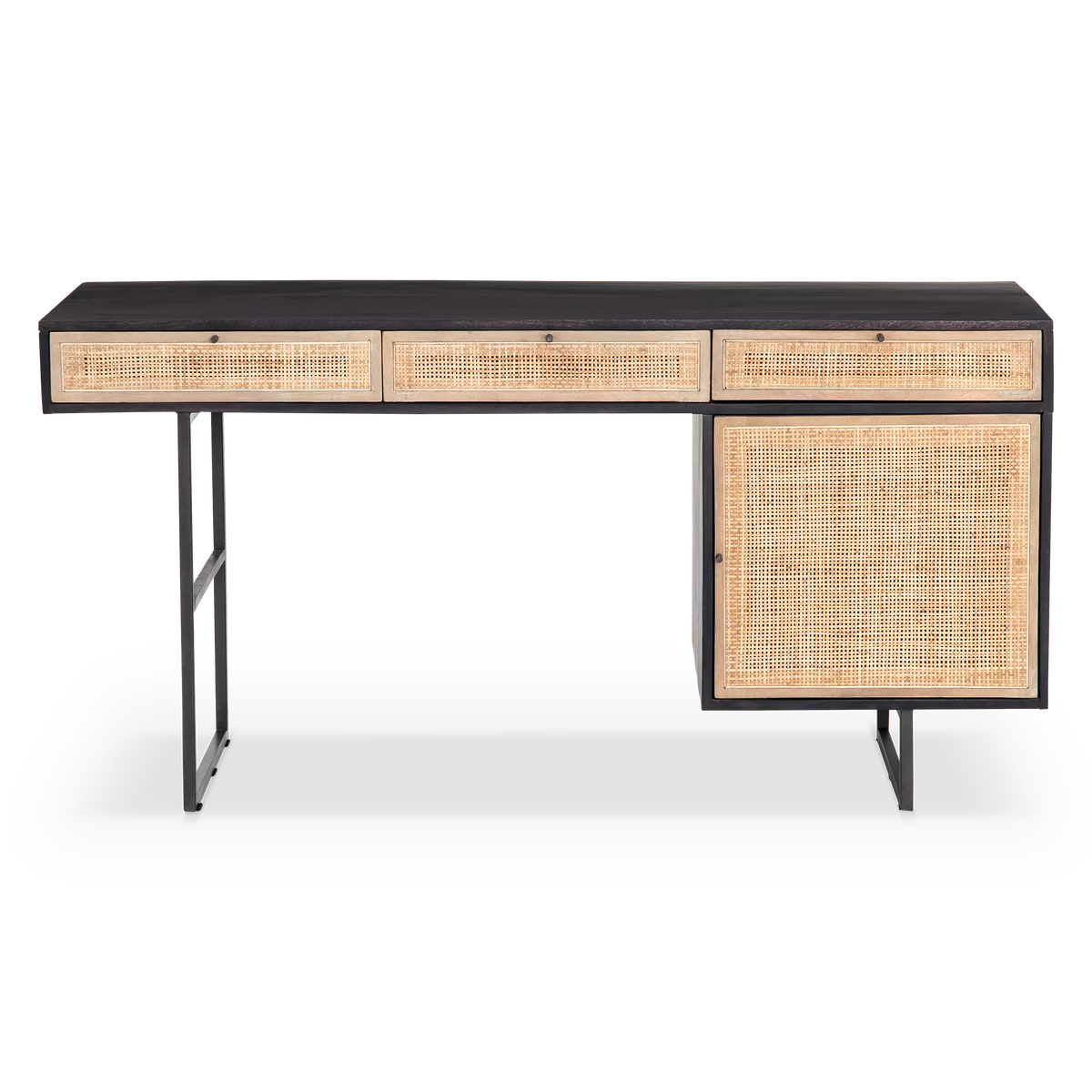 Carmel - Bureau avec tiroirs en rotin