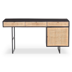 Carmel - Bureau avec tiroirs en rotin