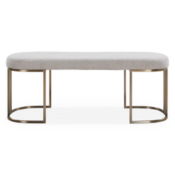 Rayla - Fabric Upholstered Antique Brass Bench