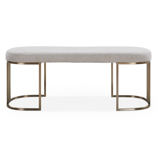 Rayla - Banc en tissu et laiton antique
