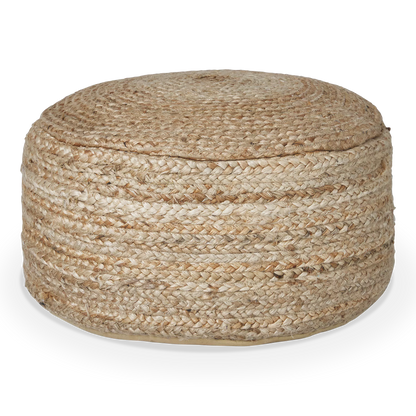 Clendon - Pouf rond tressé