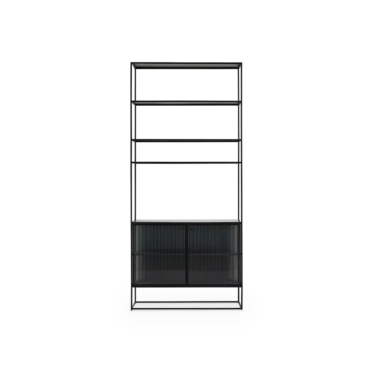 Parsons - Metal and Fluted Glass Shelving Unit