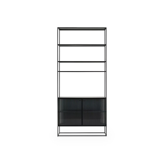 Parsons - Metal and Fluted Glass Shelving Unit