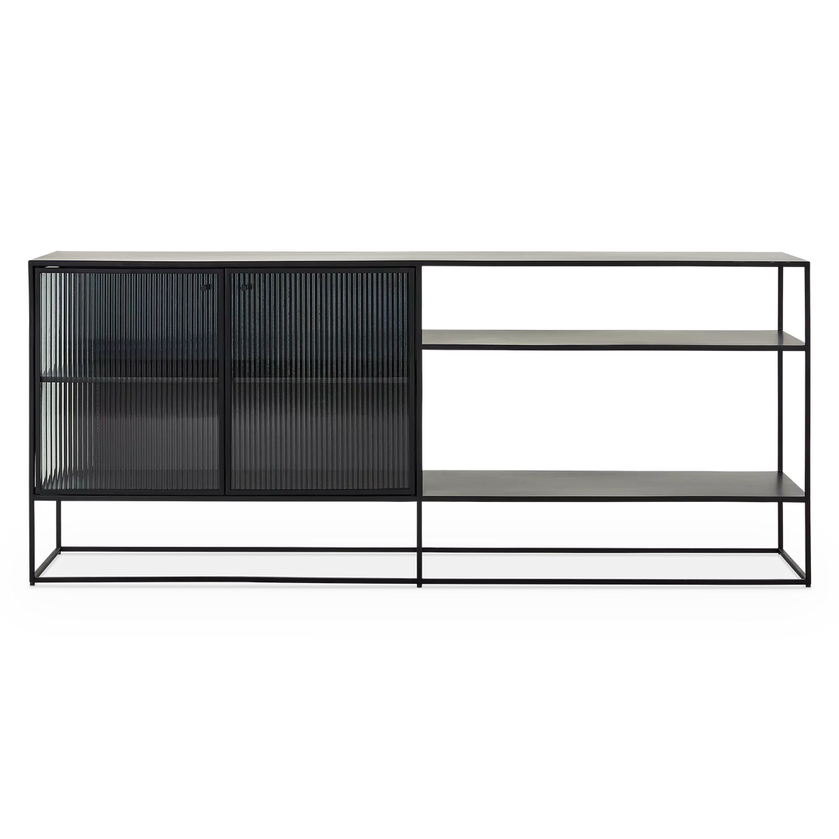 Parsons - Buffet en métal et verre cannelé