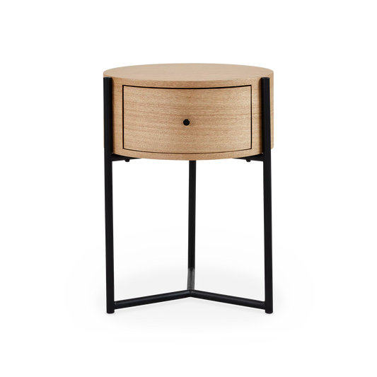 Saha - Ash Wood Round Side Table