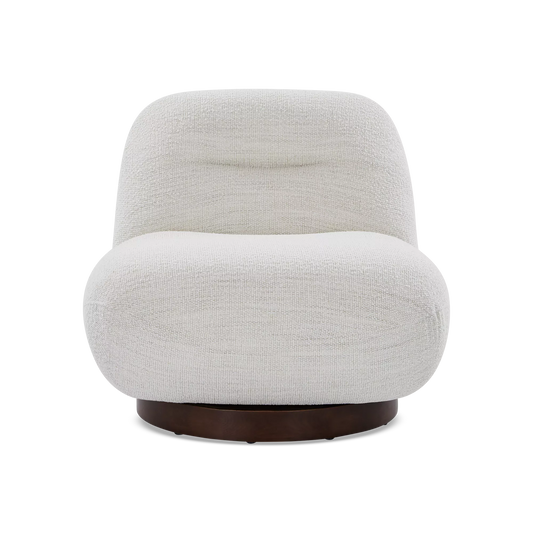 Pence - Bouclé Fabric Upholstered Swivel Chair