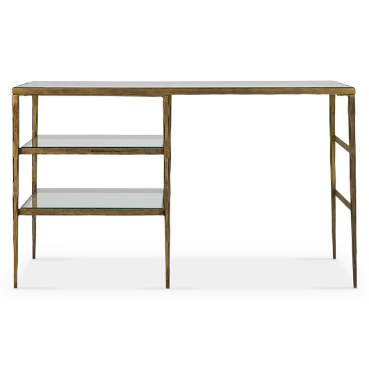 Bruna - Antique Brass and Glass Desk
