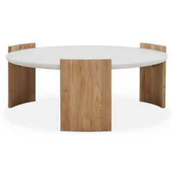 Dala - Table basse en marbre et chêne massif