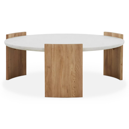 Dala - Table basse en marbre et chêne massif