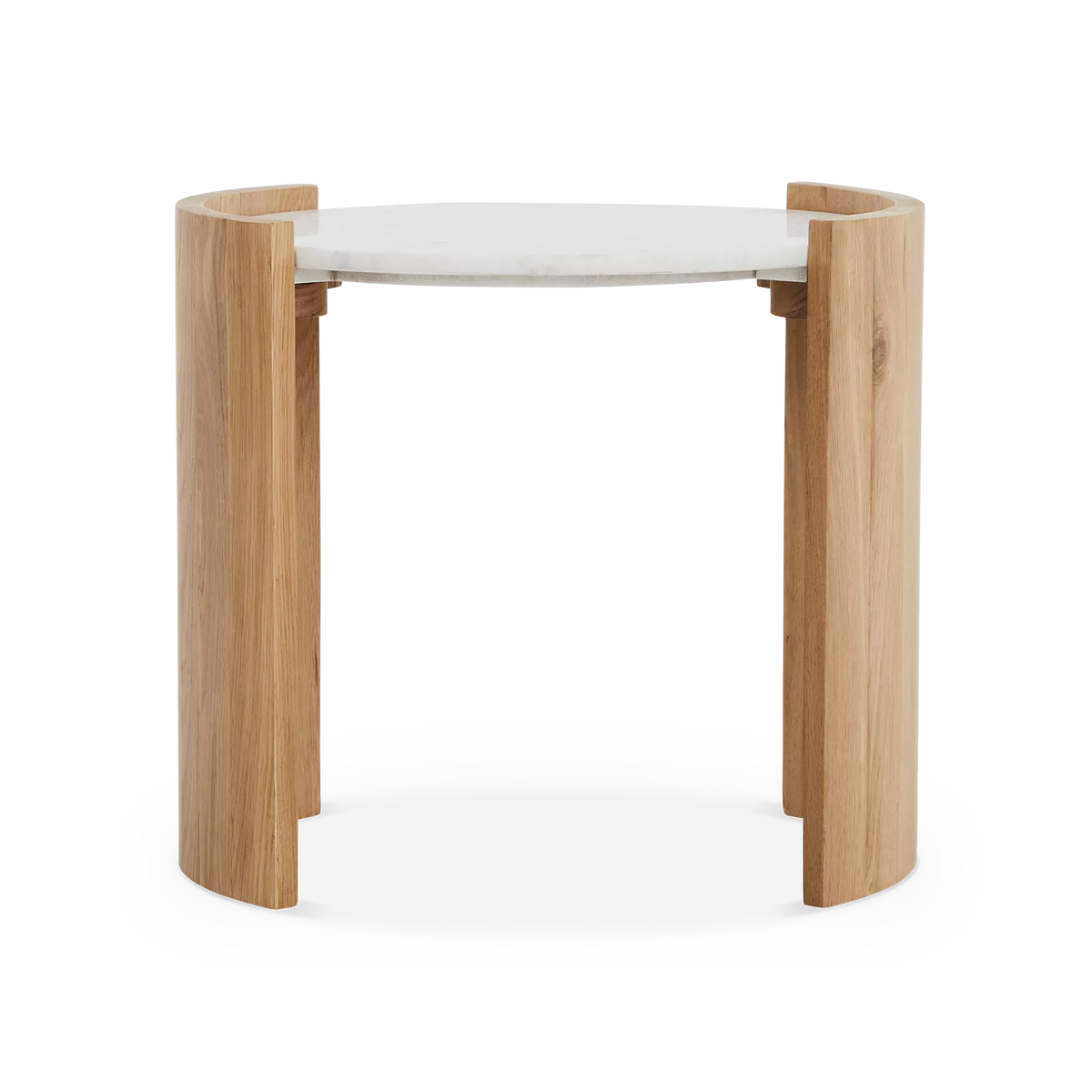 Dala - Table d’appoint en marbre et chêne massif
