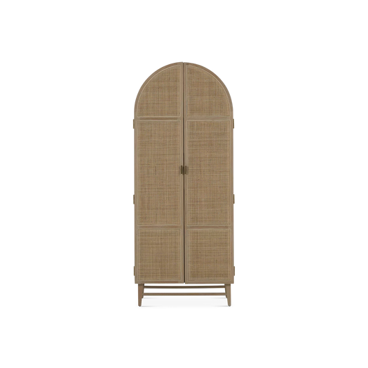 Cantino - Oak and Natural Rattan Bookcase