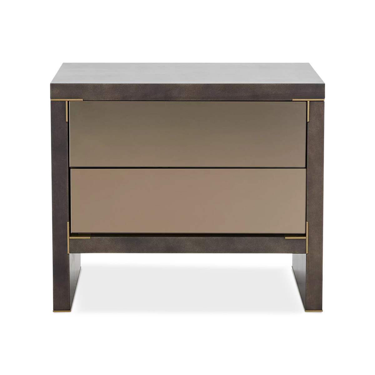 Form - Table de chevet en chêne rustique et acier doré par Trica