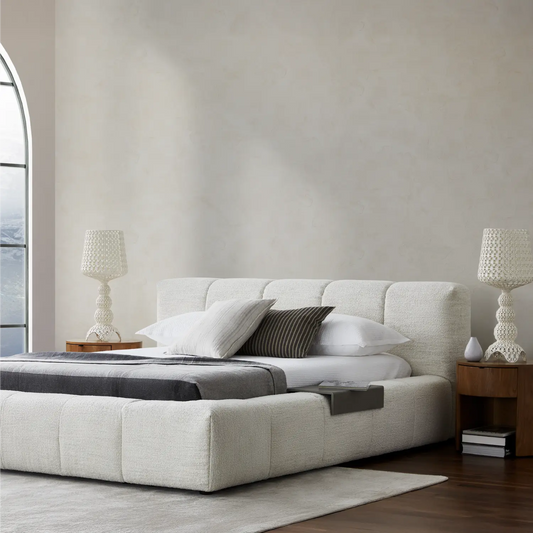 Fiona - Bouclé Fabric Upholstered Bed