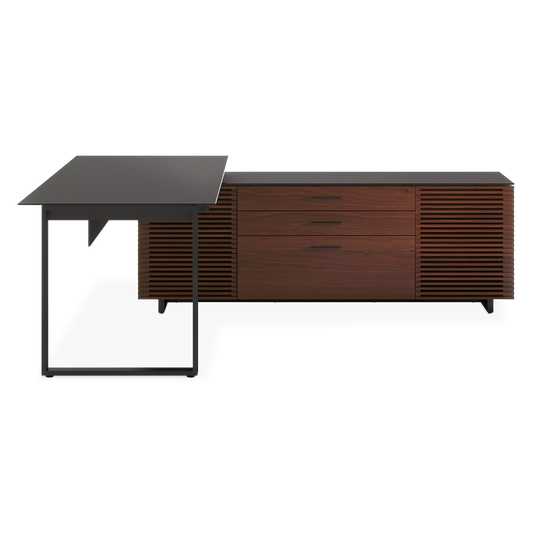 Corridor Office 6531 - Modular Wood and Tempered Glass Desk by BDI