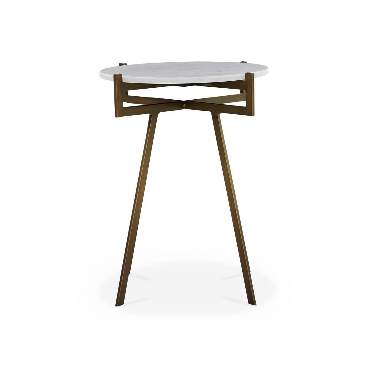 Anak - Marble and Antique Brass Side Table