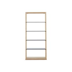 Miami - Solid Wood and Glass Leaning Shelving Unit by Verbois