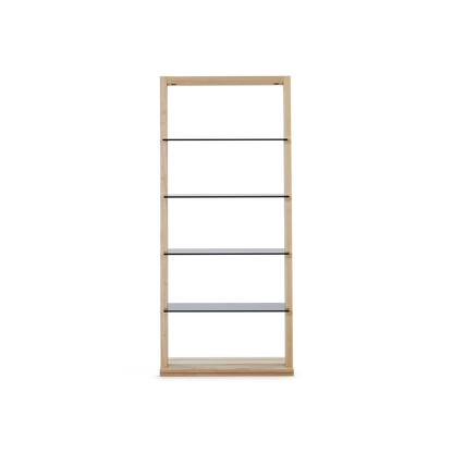 Miami - Solid Wood and Glass Leaning Shelving Unit by Verbois