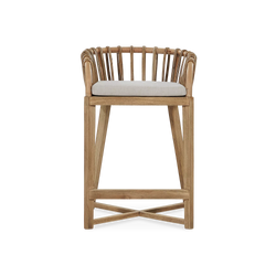Binah - Teak Wood And Rattan Counter Stool