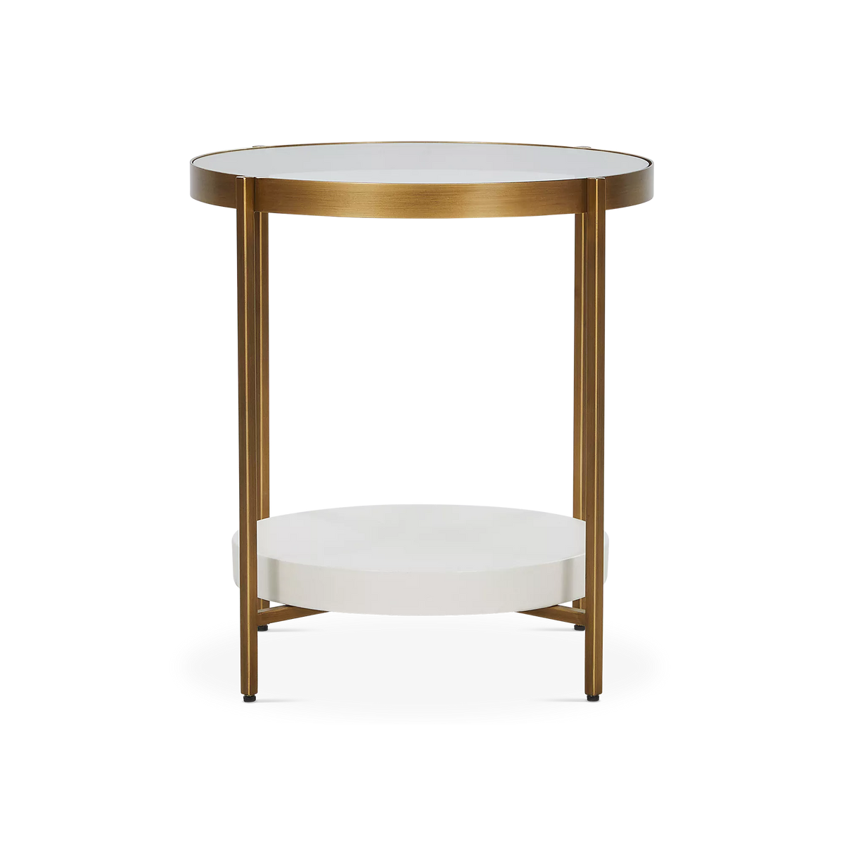 Gia - Table d’appoint en laiton et en verre