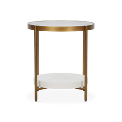 Gia - Table d’appoint en laiton et en verre