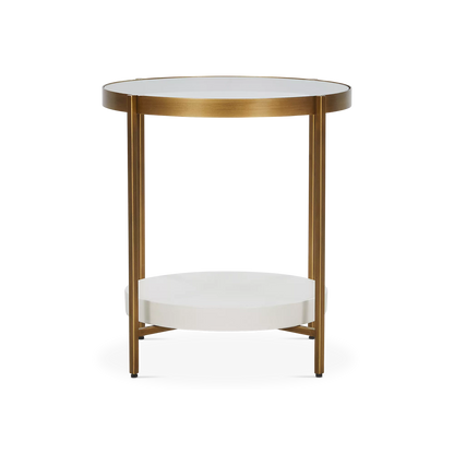 Gia - Table d’appoint en laiton et en verre