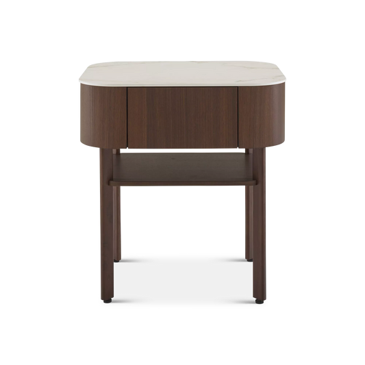Parabole - Walnut Nightstand by Ligne Roset