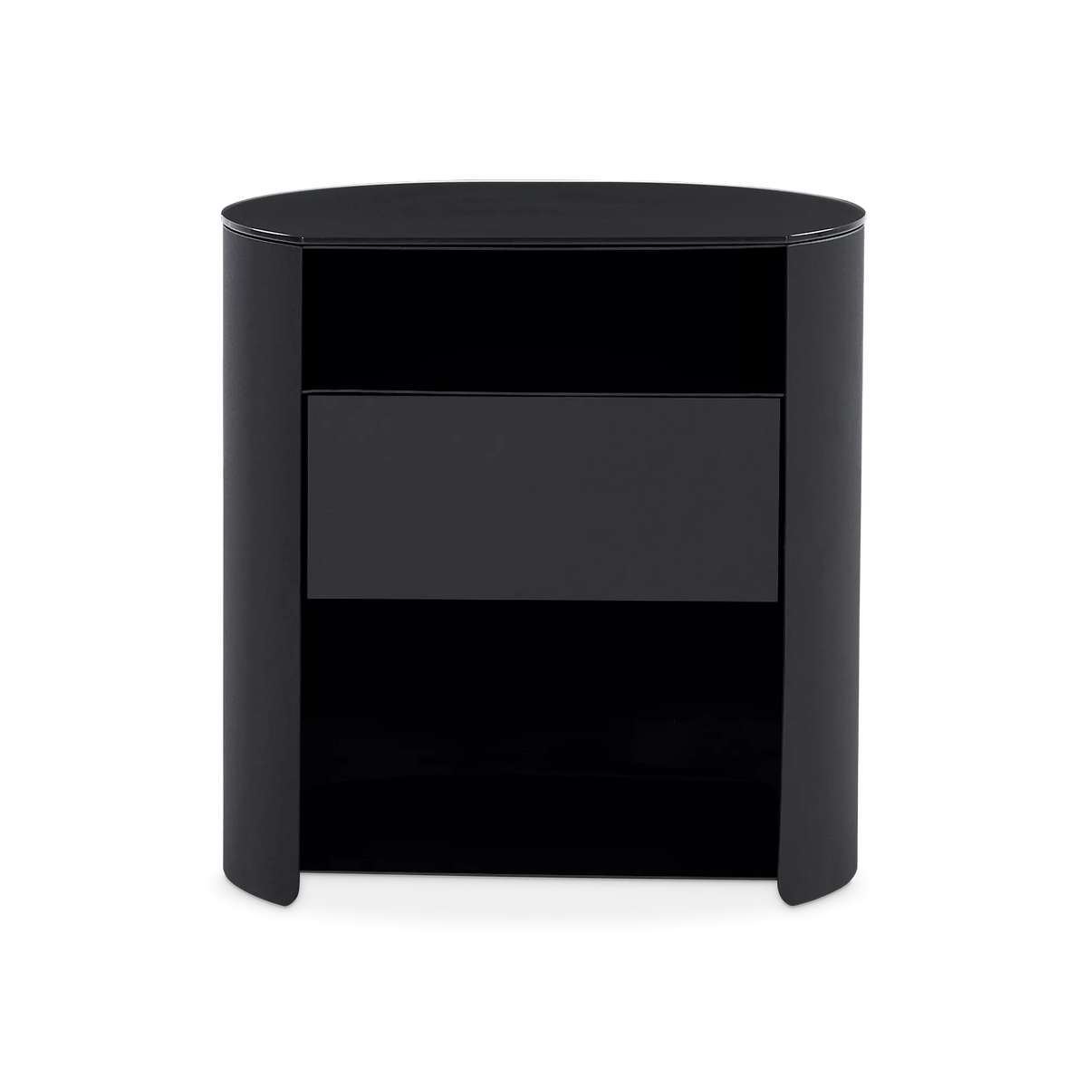 Bean - Table de chevet avec plateau en verre