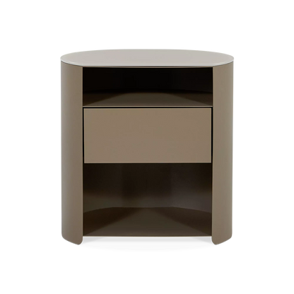 Bean - Table de chevet avec plateau en verre