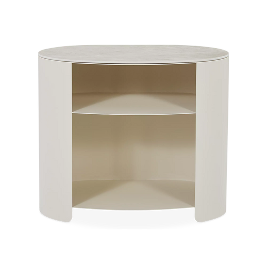 Mushroom - Table de chevet ovale avec plateau en céramique