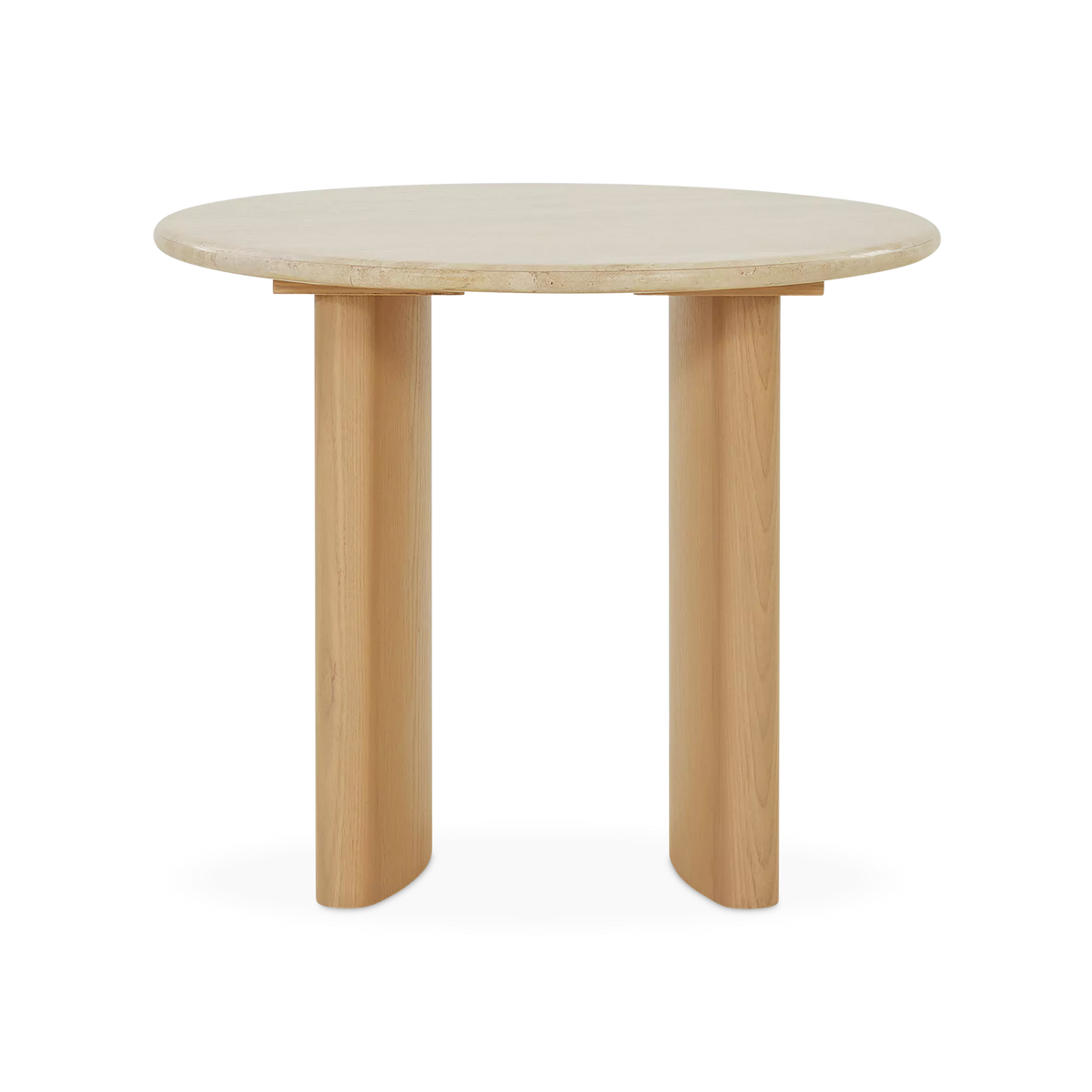 Travoli - Travertine and Ash Wood Side Table