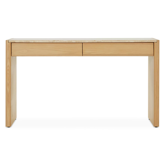 Travoli - Console en travertin et frêne