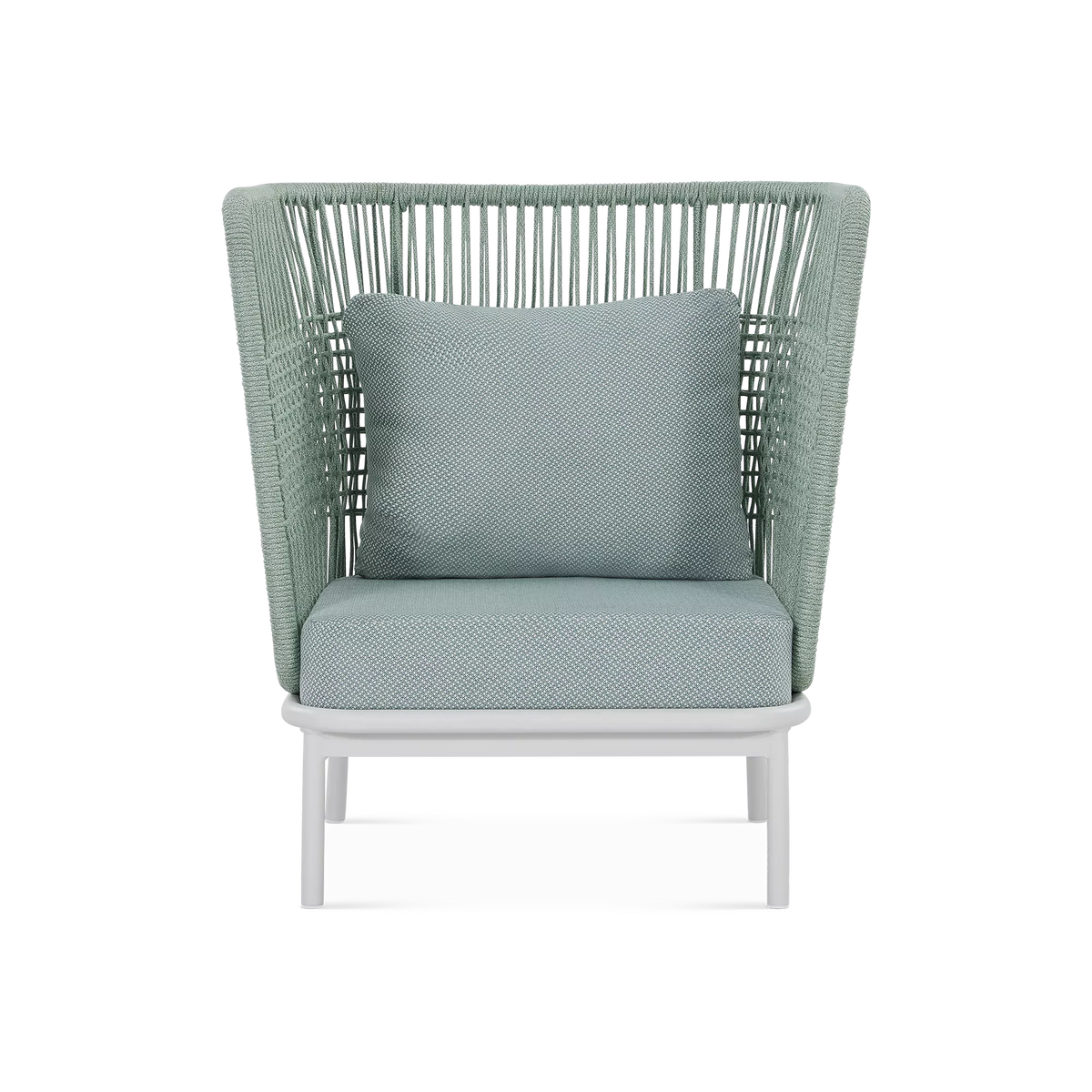 Sorbet - Fauteuil à dossier haut extérieur en corde