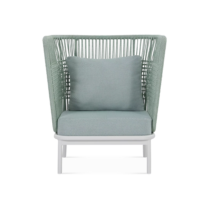 Sorbet - Fauteuil à dossier haut extérieur en corde