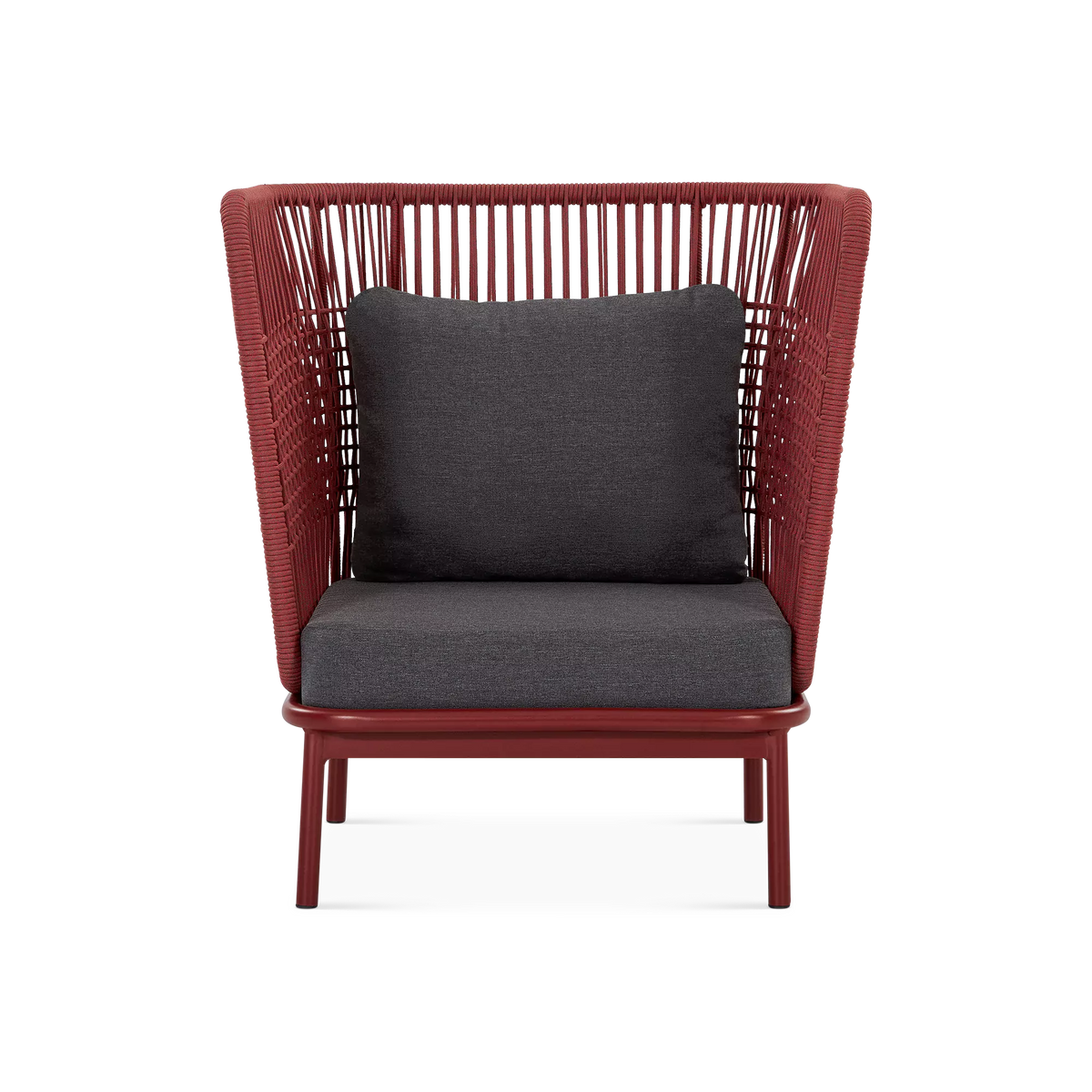 Sorbet - Fauteuil à dossier haut extérieur en corde